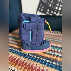Ten Little Toddler Snow Boots - Navy and Pink - Size 9